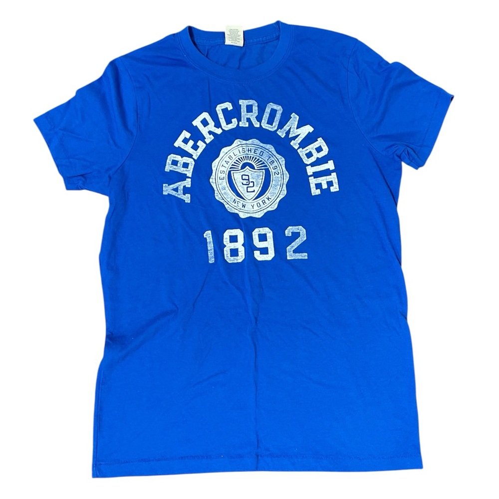EUC Abercrombie & Fitch Men’s “Abercrombie 1892” Graphic T-Shirt in White/Blue